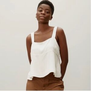 Ivory Silk Open Back Picnic Tank